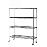 ワイヤーラック D45cmタイプ 棚4段 W121.2×H159cm ブラック