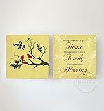 Home Family Blessing &インスピレーション引用 – ストレッチキャンバスラブバード&ツリー壁装飾 – Memorable Gifts for Living Room &寝室 – デ