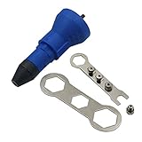 P Prettyia 全2色 コードレスドリル用　リベットガン 電気リベットドリルアダプタ 低ノイズ　リベットナットガン - ブルー