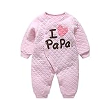 エルフ ベビー(Fairy Baby)ベビー服 ロンパース 前開き 長袖 秋冬防寒着 ピンク愛パパ 73cm (90) 