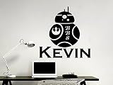 bb8 Droid Boys名前壁デカールniurseryビニールステッカーPersonalizedスターウォーズデカール子供部屋寝室装飾ns1018