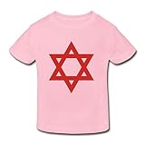 星 ２～６歳子供 半袖 男女兼用 星 赤 宗教 ヨーロッパ オリジナル ティー Tシャツ Pink 5-6 Toddler