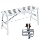 折りたたみ足場台 軽量脚立 踏み台 洗車台 脚立 洗車 折りたたみ 作業台 立ち馬 伸縮 折りたたみ 踏み台 高さ調節可能 脚立台 スチール 台作業台 耐荷重150kg 軽量 滑り止め はしご ハシゴ (180*30cm)