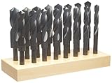 Chicago Latrobe 190 High-Speed Steel Reduced Shank Drill Bit Set, Black Oxide, 118 Degree Convention