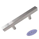 goldenwarmキッチン食器棚ハンドルとPulls 2 – 1 / 2 "穴距離ステンレススチールSquareコーナー家具キャビネット引き出しハンドルニッケルブラシ 25 Pack LS1212B