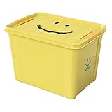 笑顔がかわいい！！「スマイルボックス Lサイズ」【IT】イエロー(#9815098)サイズ：幅40×奥行28×高さ27.5cm