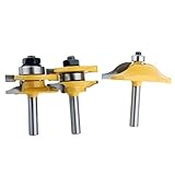 Fenteer カッター　フライスカッタールータ 　切削　シャンク　ビットセット　木箱付き　8mm　全9サイズ - 3pc 8mm パネルキャビネット