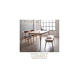 北欧デザイナーズダイニングセットセットテーブルチェアA2ベンチアイボリー/ベンチ：ベージュ