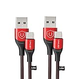 [1M 2本セット]UMUST USB C ケーブル USB Type C ケーブル USB A to USB-Cケーブル QC3.0 3.1A急速充電ケーブル USB C コード タイプCケーブルナイロン編込みタイプCケーブル Samsung Galaxy S21 LG V50 Pixel iPad Pro Mini2021 等対応 (レッド)