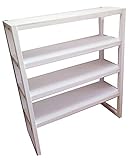 フリーシェルフワイド4段/ホワイト/木製シェルフ/木製収納棚/ウッドシェルフ/カントリーシェルフ/見せる収納/ウッドラック/ディスプレーシェルフ