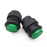 Goliton® 5X　押しボタンスイッチ　R16-503BD 16mm　丸型　非ロック式　250V 3A【ライト付き】　グリーン