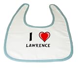 Baby Bib with I Love Lawrence by Shopzeus