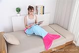 人魚姫の尾ブランケットブランケットの 2 つの魚の尾のソフトポリエステル繊維ソファ毛布子供子供が大人の魚の尾ブランケットスロー