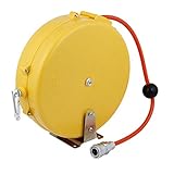 uxcell　エアホースリール　自動巻き　収納式パイプ管　円形　オレンジ　プラスチックシェル