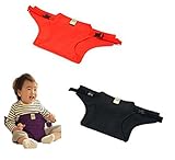 外食時に役立つ キャリアフリー チェアベルト ベビー キッズ 食事 ベルト 2色 セット 選べるカラー (ブラック&レッド)