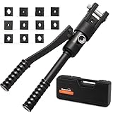 Bonvoisin 油圧圧着工具 圧着ペンチ 16-300mm² ハイドロプライヤー 銅/アルミ端子用 ダイス11種付き 高速型 専用ケース付き 手動 裸端子圧着用 出力12T 日本語説明書 (MK300)