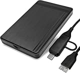 【整備済み品】外付けハードディスク 大容量 ポータブルHDD USB3.0 ケース ブラック 外付けHDD (USB3.0＆Type-C / HDD500GB)