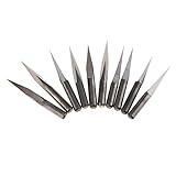 Fenteer V字型　彫刻ビット（10本）　CNC ルーターツール　タングステン鋼　研削工具　10/15/20/30/45/60度 - 10度