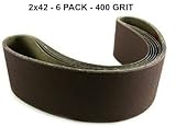 2x42 - 400 Grit 6 Pack - Premium Silicon Carbide Knife Sharpening Belts Made in USA [並行輸入品]