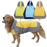 犬 レインコート 犬用 雨 カッパ 春 夏 秋 冬 犬用レインコート 犬の服 マジックテープ 散歩用 防水 着脱簡単 (イエロー, 8号)