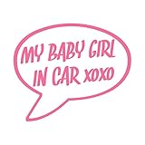 My baby girl in car カッティングステッカー ピンク 桃