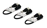 C&E 3 PCS 16AWG Power Extension Cord Cable Black 1 Feet CNE592503 [並行輸入品]