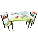 Fantasy Fields - Enchanted Woodland Thematic Hand Crafted Kids Wooden Table and 2 Chairs Set |?Imagi