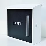 郵便ポスト郵便受け大型メールボックス壁掛け鍵付きマグネット付きブラック黒色ポストpm204