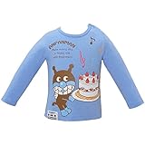 【本体綿100％】2017年 秋冬 アンパンマン 天竺 ３キャラ続き柄 長袖Tシャツ ANPANMAN サックス◇80cm