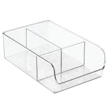 High Quality Linus Refrigerator, Freezer, Pantry Storage Organizer Bins for Kitchen, Set of 2, Clear