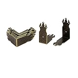 uxcell ボックスコーナープロテクター 装飾金具 コーナー金具　43mm x 43mm x 18mm　ブロンズトーン　12枚入り