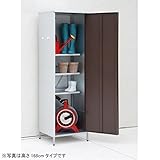 足立製作所　ガルバ製物置スリム　高さ168cm 1144 　アイボリー