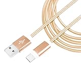 mitas USB Type-C ケーブル 急速充電 高耐久 充電ケーブル ナイロンメッシュ編み タイプC USBケーブル 断線しにくい スマホ 充電対応 ゴールド 3m ER-ALTPC30-GD