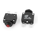 uxcell サーキットブレーカー　回路ブレーカー　AC 125/250V DC 32V 15A　ブラック　プラスチック　2個入り