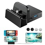 Switch OLED/Switchドック 充電スタンド HDMI変換アダプター (最新システム対応/TVモード/テーブルモード) TanReginal 任天堂スイッチ小型 Nintendo Switch/Switch 有機ELモデル対応 三つのUSBポート