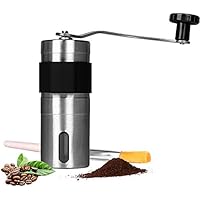 HAOCOO手挽きコーヒーミル セラミックカッター ステンレス コーヒーミル手動ブラシ付き (4.5cm&rsquo;*13.2cm)