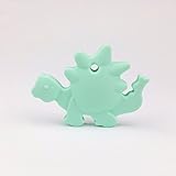 Mamimami Home 噛の玩具　歯茎をマッサージ　歯固め　シリコーン製恐竜　7.2cm おしゃれチャーム　歯がためネックレス 誕生祝い プレゼント 0-3月ケ以上 5色選択 1個・ミント[BPA