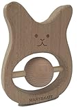 Wooden Baby Toy - Montessori Bunny Teether - Natural BPA-free Rattle [並行輸入品]