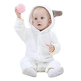 Ltuotu 柔らかい　ベビー＆キッズ用 ファション カバーオール ロンパース 着ぐるみ キッズコスチューム 子供 男の子 女の子 出産 祝い パジャマ 防寒着 スウェット (80, ホワイト)