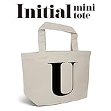 イニシャル U トートバッグ （小） (ナチュラル)