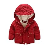 Star Baby 子供棉服 Navy Blue 110CM 2016年冬ファッションレジャーコートの新型の男児を中小童加絨ファスナー長袖綿入れの棉服 (130CM, Red)