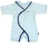 アンナニコラ 2重ガーゼ ベビーパジャマ 70cm ブルー I-970 A56 日本製