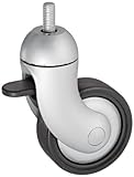 Shepherd PDT 3 Diameter Urethane Wheel Decorative Furniture Caster, 75 lbs Capacity, Silver Finish b