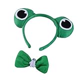 Tinksky Baby Kids Cute Cartoon Frog Headband Bow Tie for Costume Party Halloween Costumes 2 Sets [並行