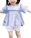 (フルールドリス) セットアップ トップス＋ボトムス コットンブラウス+パンツ キッズウェア 子供服ft603-m1-7758n80