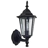 Sunset Lighting F7800-31 Outdoor Wall Sconce with Clear Glass, Black Finish [並行輸入品]