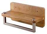 Alfiブランドab5510 12 " Small Shelf withクロームタオルバーバスルームアクセサリー、天然木