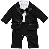 （アイム）iiniim 男の子ベビー服 キッズ 子供服 長袖 カバーオール フォーマルカバーオールベビースーツ子供スーツ　コート＋ロンパース2点セットロンパース タキシード風 スーツ　男の子コート　ベ