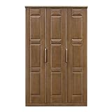 北欧風 幅120cm ワードローブ 服吊り ブラウン【開梱設置サービス付き】