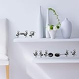 hatop Cartoonホーム装飾Cute Small Antsステッカー子供部屋ファッション壁ステッカー one size ブラック